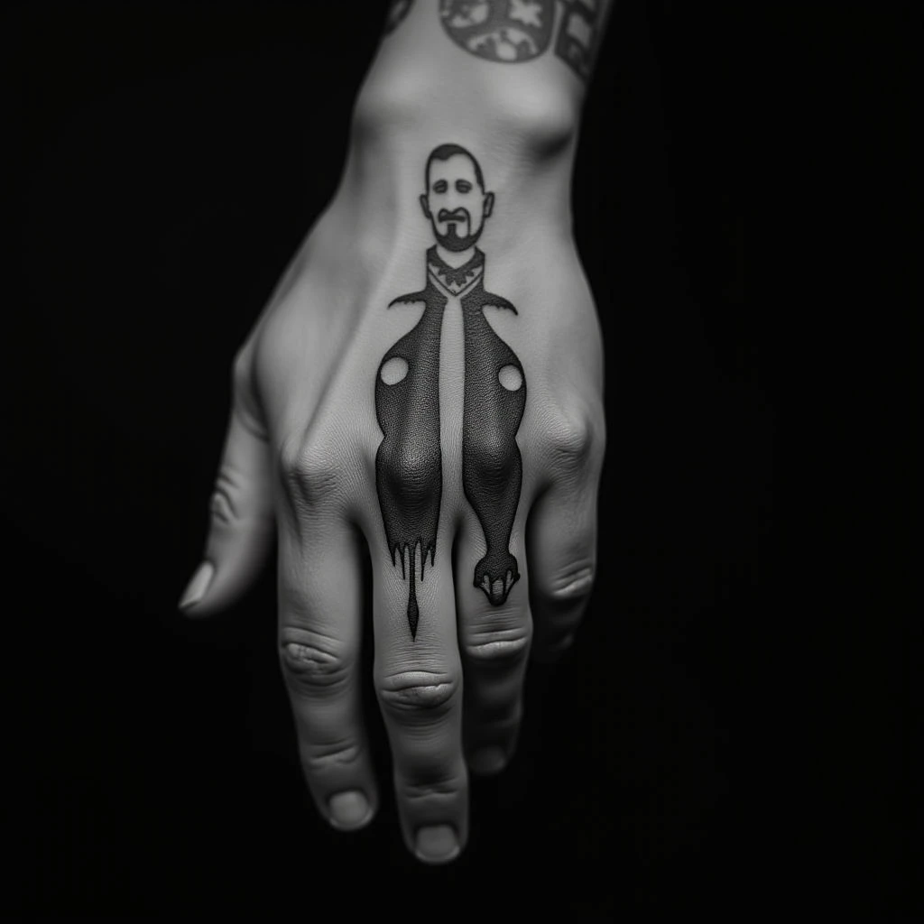 Gothic Finger Tattoos for Dad & Son: A Bond Etched in Ink