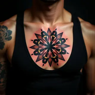 Mandala Family Chest Tattoos for Men: A Bond Beyond Words