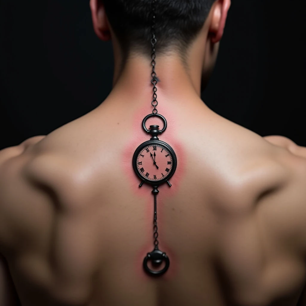 Birth Clock Spine Tattoos for Men: A Lasting Father-Son Bond