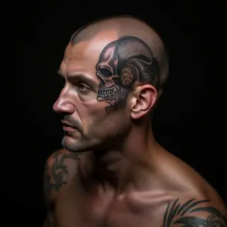 Old School Father Son Head Tattoos: Unique Black & Neon Designs