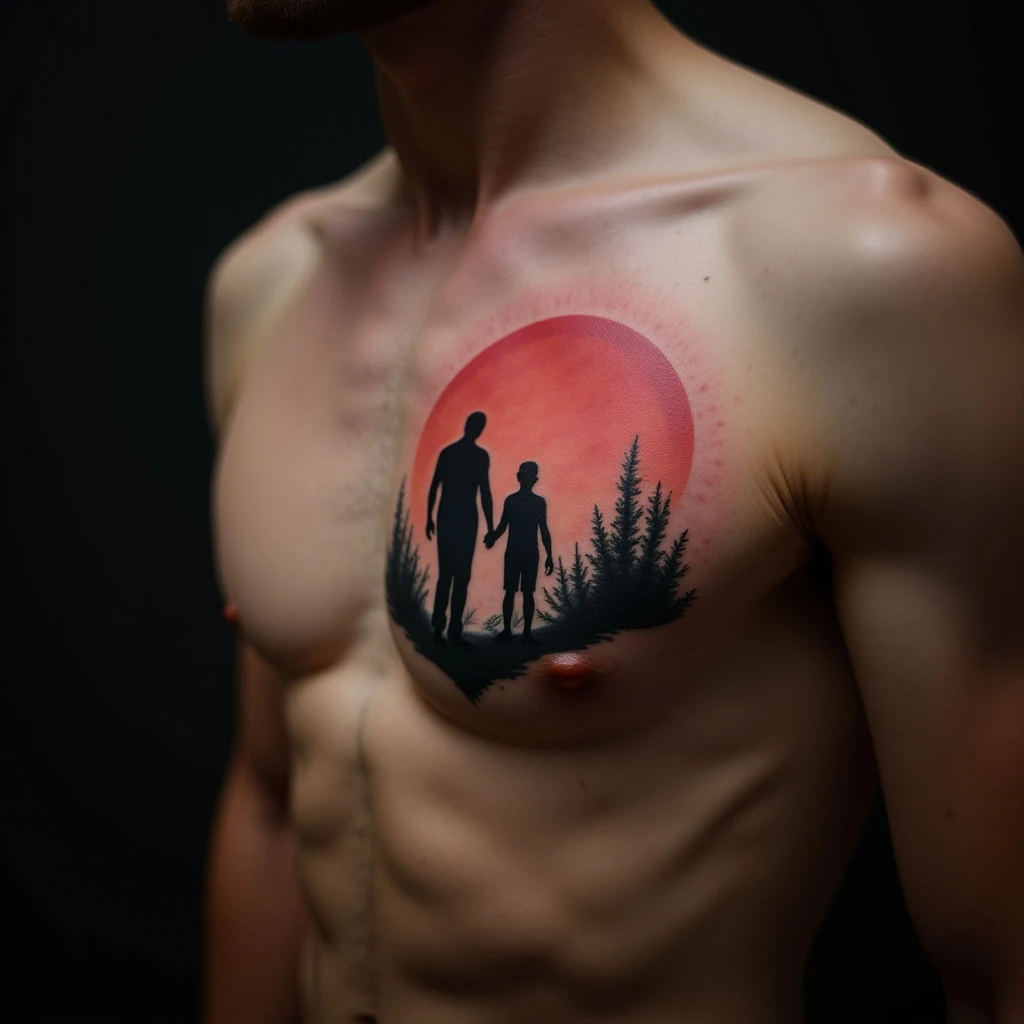 Simple Father & Son Watercolor Tattoos: Meaningful Designs