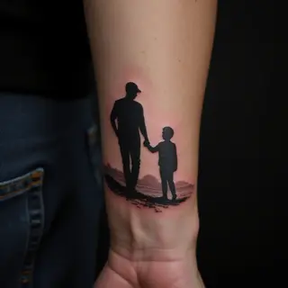 Micro-Realism Wrist Tattoos for Boys: Father & Son Inspiration