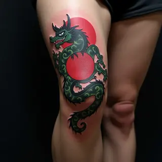 Bold Female Japanese Knee Tattoos with Powerful Meanings