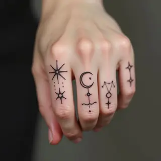 Delicate Celestial Finger Tattoos: A Guide to Fine Line Design