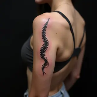 Elegant Spine Tattoos: Fine Line Designs for Inner Biceps