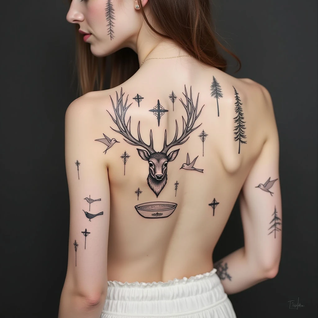 Winter Tattoo Flash: Delicate Nature Designs