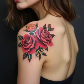Floral Shoulder Tattoo: Ornamental Elegance