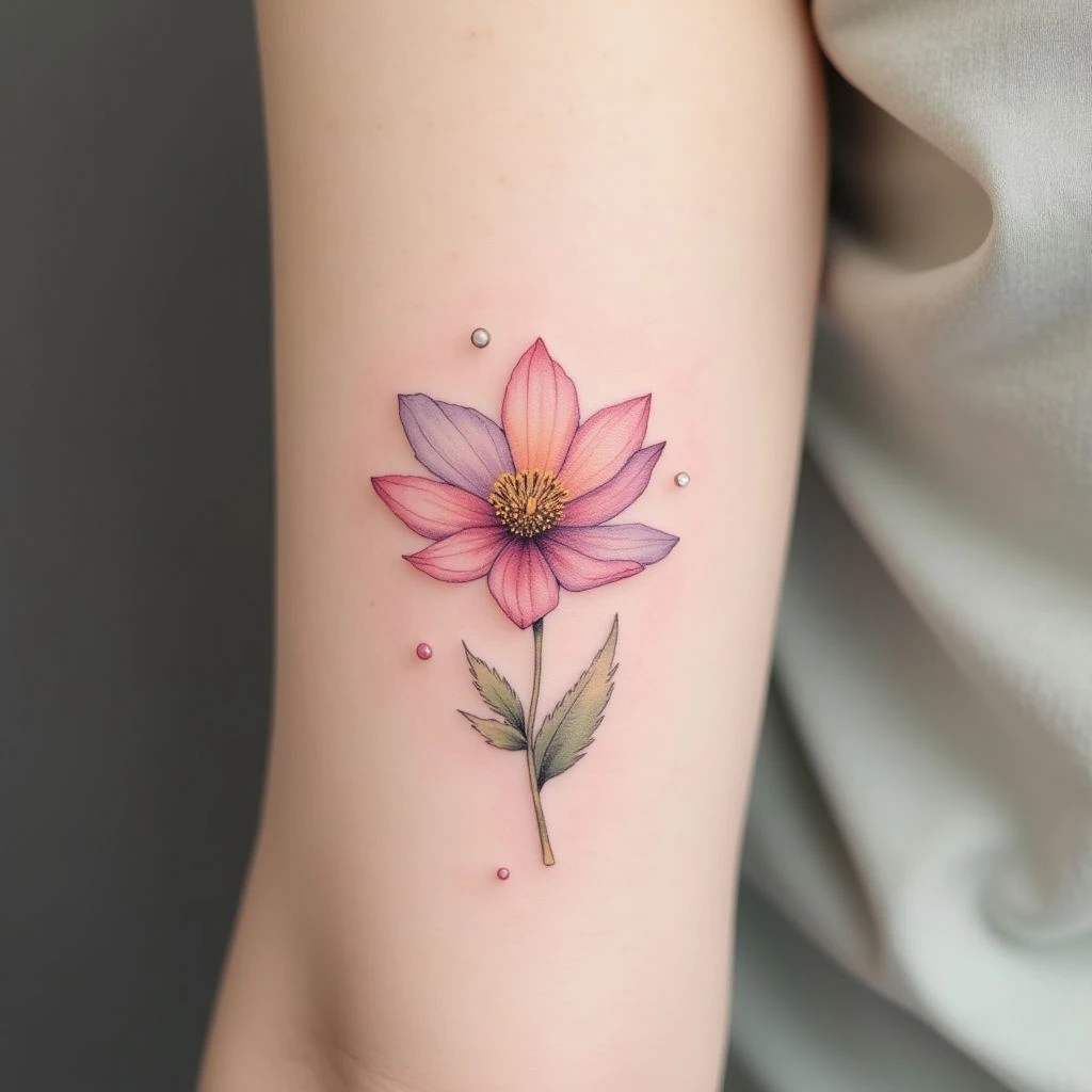 Simple Flower Tattoo Designs for Women