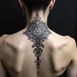 Geometric Blackwork Tattoo Design for Men