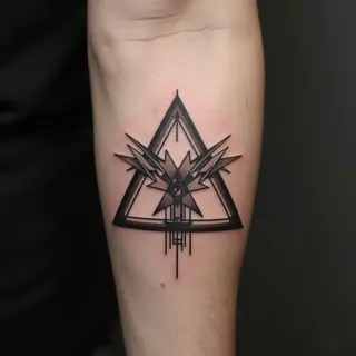 Geometric Triangle Tattoo Design for Men