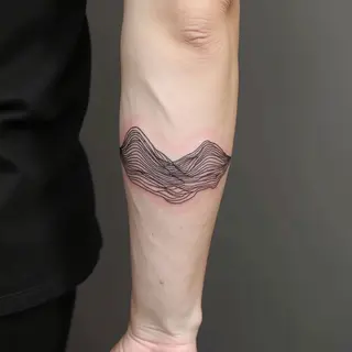 Minimalist Landscape Forearm Tattoo Design