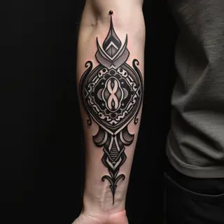 Intricate Tribal Geometric Tattoo Design for Men