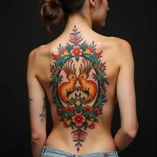 Full Back Traditional Pacific Tattoo Design