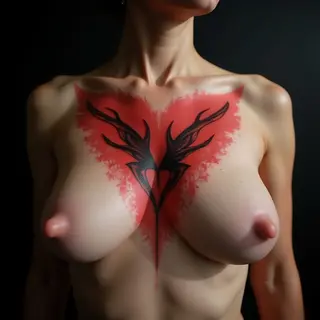 Geometric Abstract Chest Tattoos for Girls