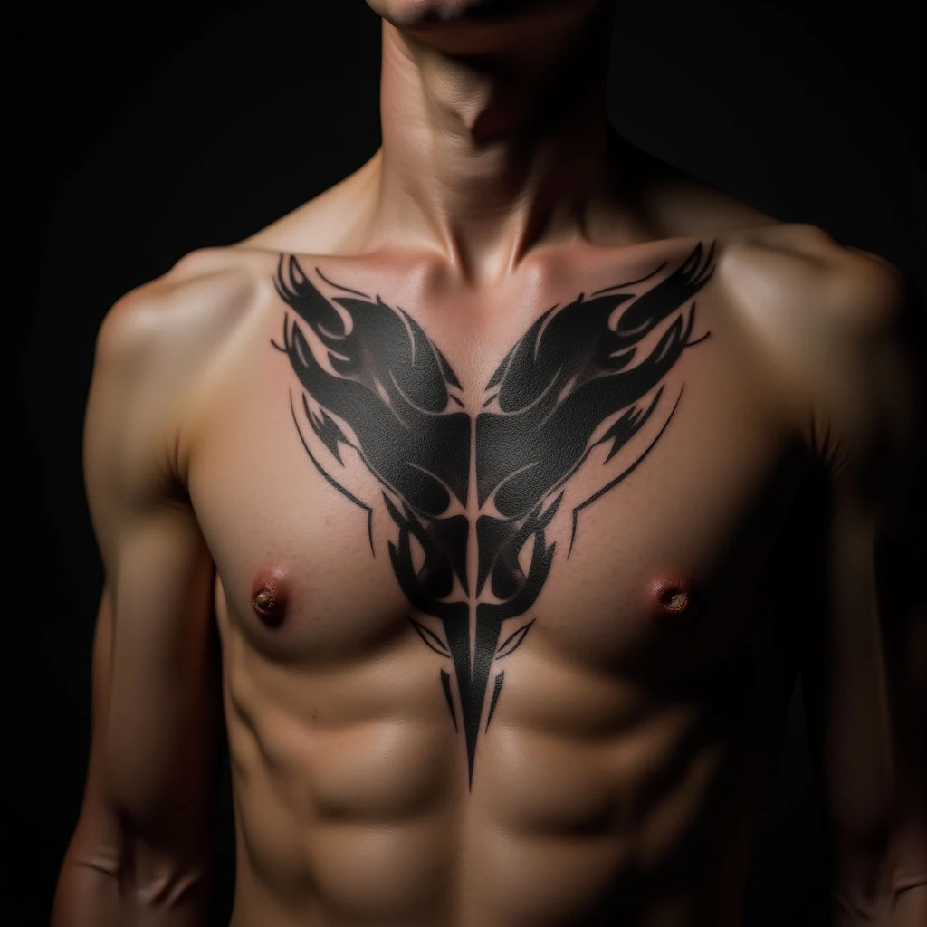 Little Chest Tattoos: Abstract Geometric Designs