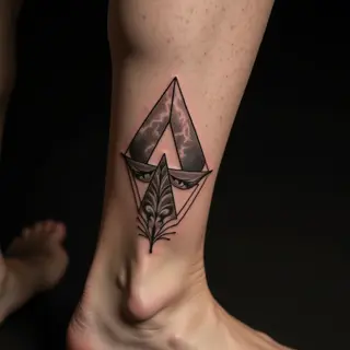 Bold Geometric Ankle Tattoos for Men: Striking Linework Designs