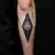 Geometric Arm Tattoos for Boys: Minimalist Blue-Black Designs