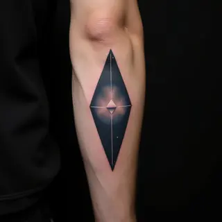 Geometric Arm Tattoos for Boys: Minimalist Blue-Black Designs