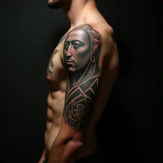 Striking Geometric Body Tattoos in Blackwork & Green