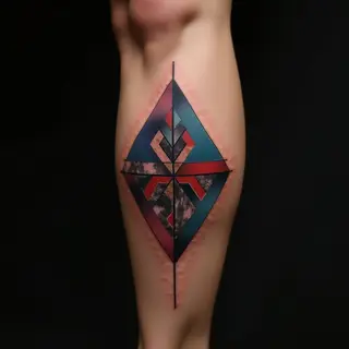 Geometric Calf Tattoos for Women: Meaningful Designs