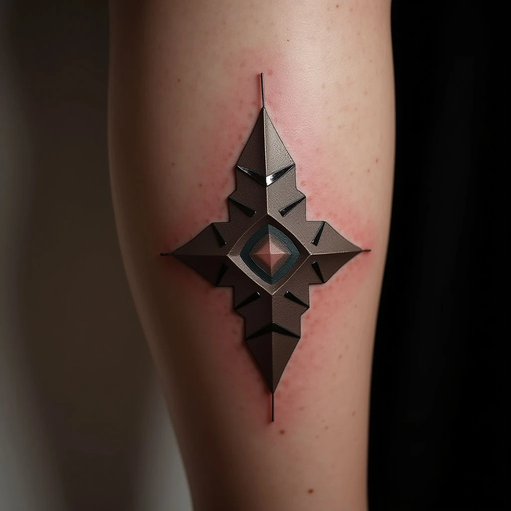 Geometric Father & Daughter Tattoos: XL Calf Designs
