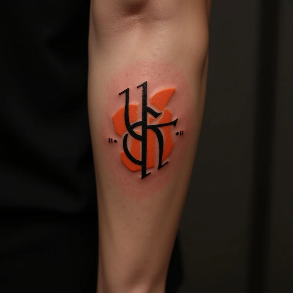 Tiny Orange Calligraphy Arm Tattoos: Unique & Simple Ideas