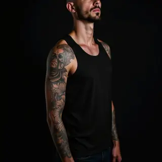 Bold Geometric Chest Tattoos: XL Designs in Black, Grey & Neon