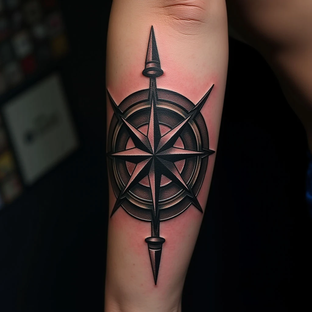 Compass Sleeve Tattoos: Old School Geometric Inspiration