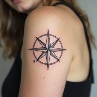 Geometric Compass Tattoo: Finding Your Direction