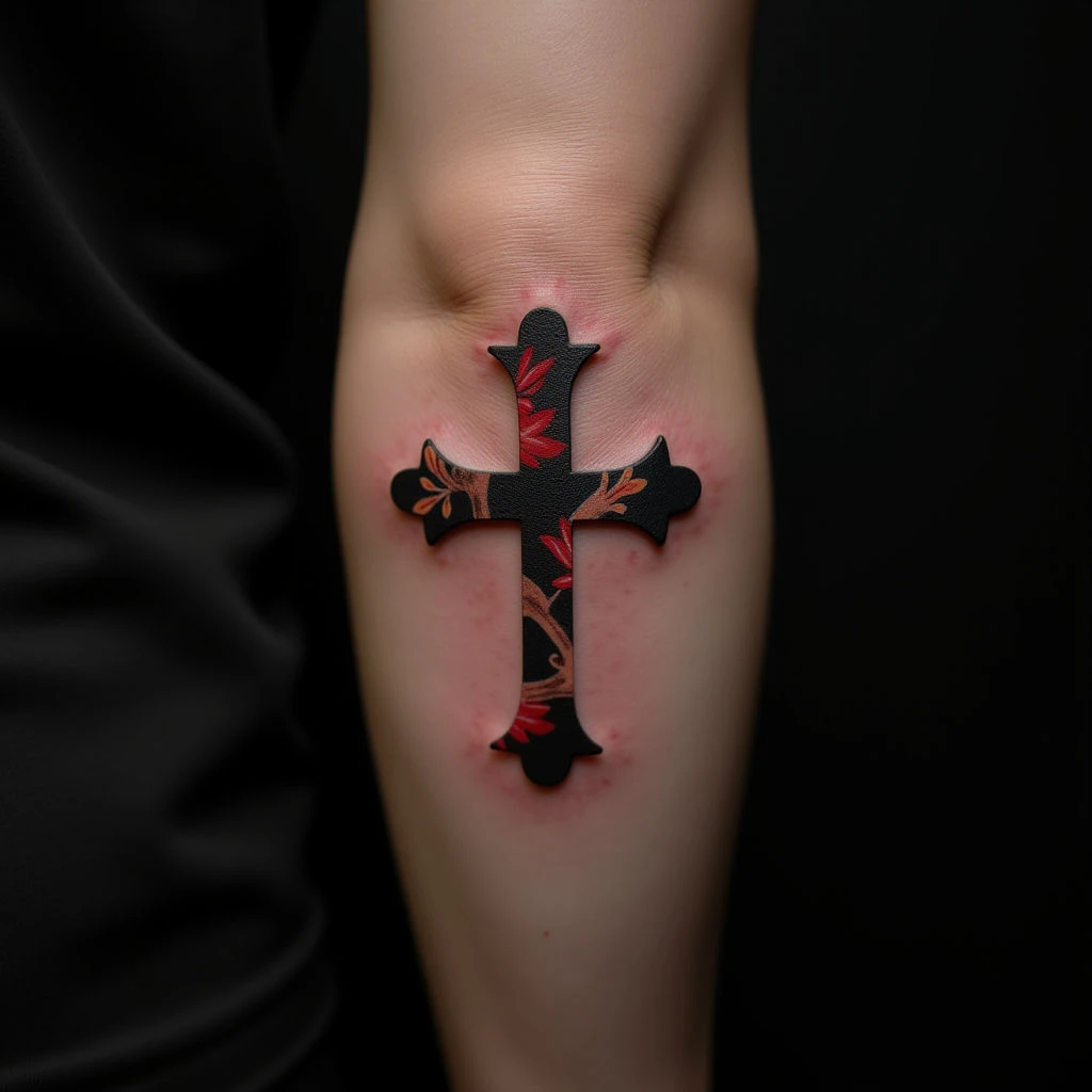 Bold Geometric Cross Tattoos for the Hip - XL Size