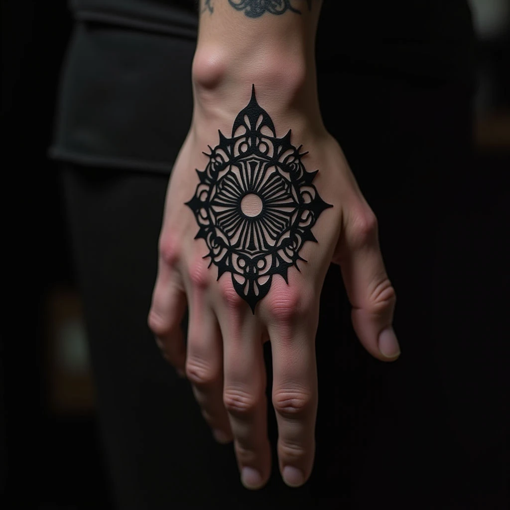 Subtle Geometric Face Tattoos for Boys: Ornamental Designs
