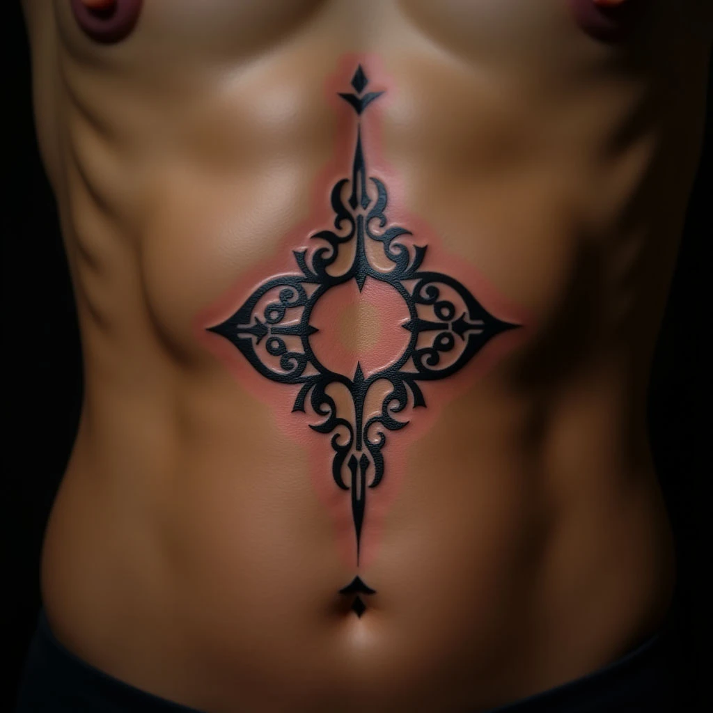 Geometric Father & Daughter Tattoos: Meaningful Ribcage Designs