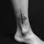 Delicate Geometric Ankle Tattoos for Women