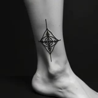 Delicate Geometric Ankle Tattoos for Women