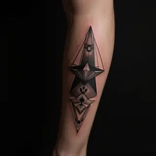 Striking Geometric Calf Sleeve Tattoos for Men