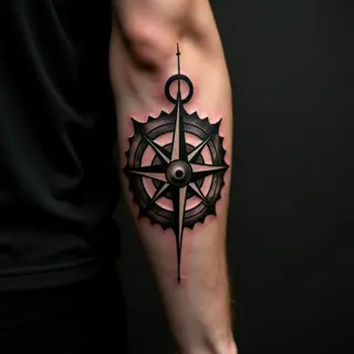 Micro-Realism Compass Tattoos for Men: Foot Inspiration