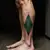 Half Leg Geometric Tattoos: Stunning Green Designs for Your Foot
