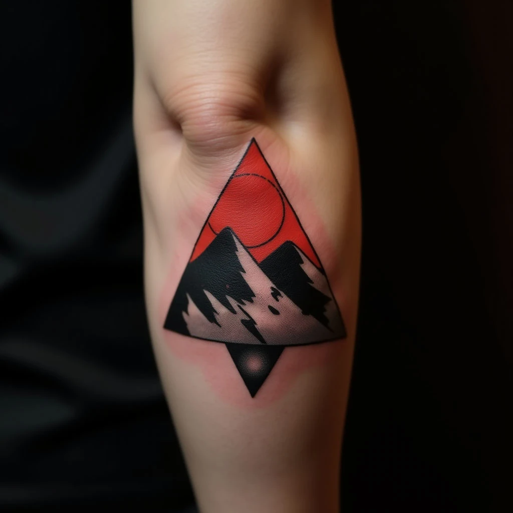 Tiny Geometric Father & Son Tattoos for Forearms