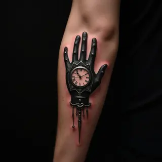 Gothic Clock Hand Tattoos for Men: Forearm Designs & Meaning