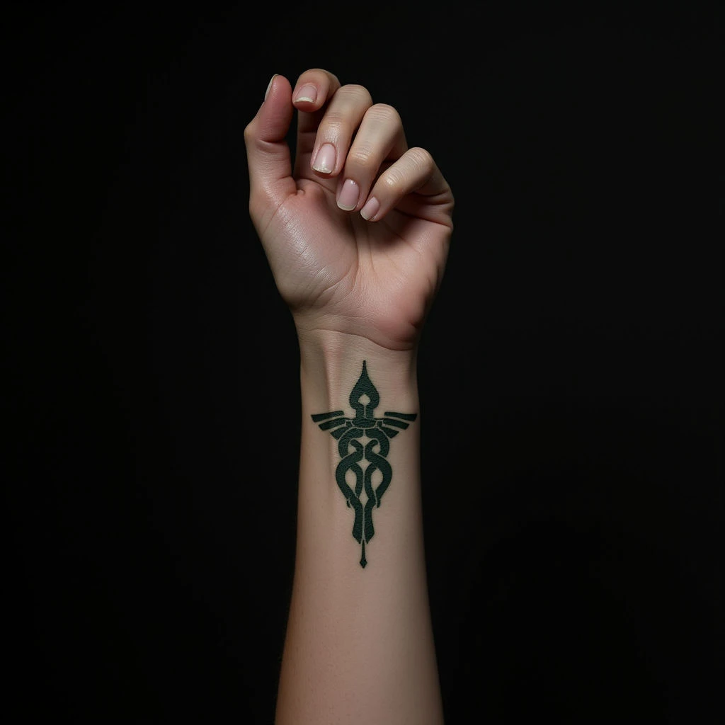 Gothic Green Geometric Wrist Tattoos: Inspiring Ideas