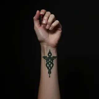 Gothic Green Geometric Wrist Tattoos: Inspiring Ideas