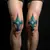 Small Gothic Geometric Tattoos for Couples - Knee Designs
