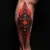 Fiery Gothic Geometric Leg Sleeve Tattoos for Men