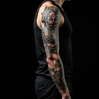 Epic Japanese Geometric Arm Tattoos for Men (XL)