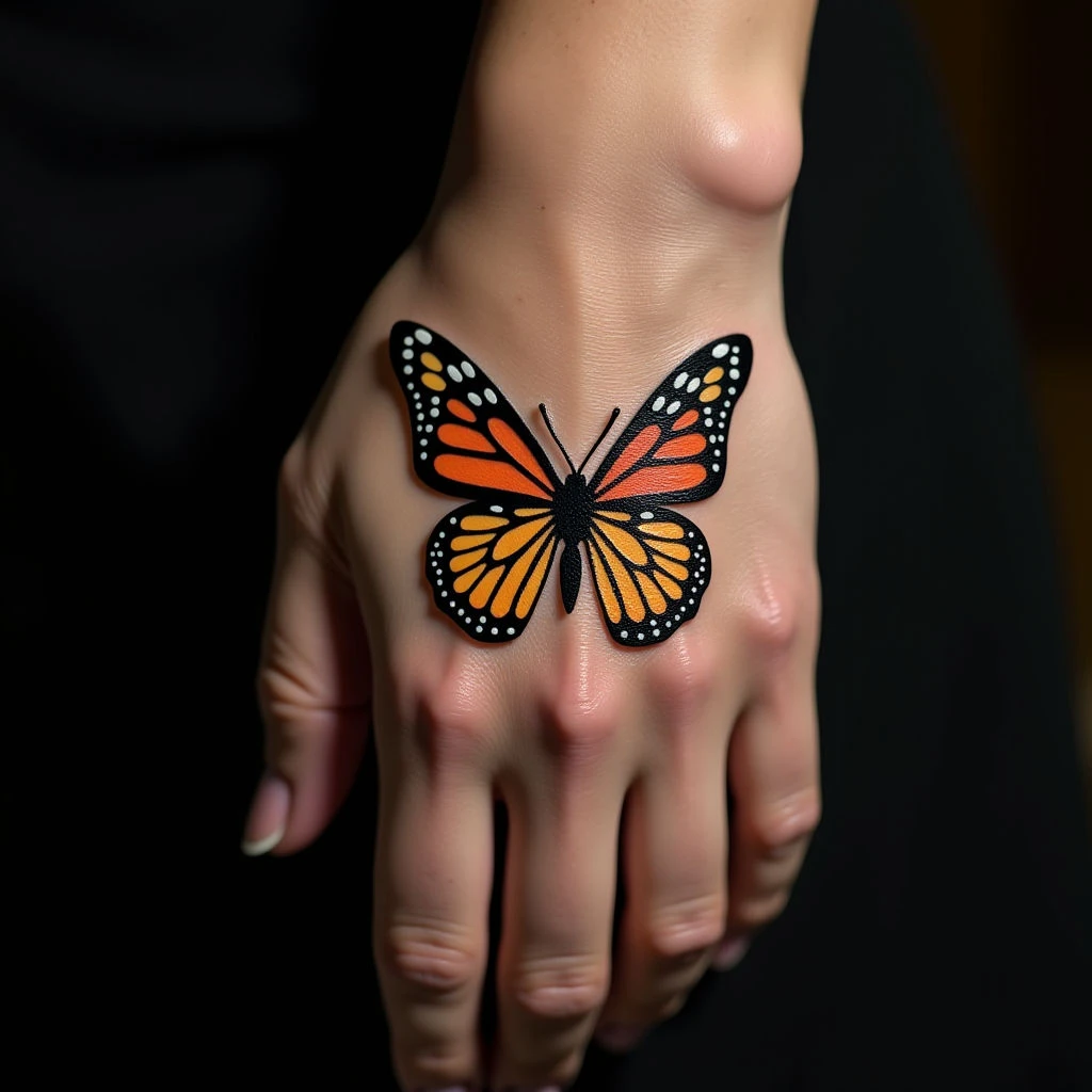 Golden Japanese Butterfly Tattoos for Your Hand: Tiny & Stunning
