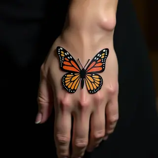 Golden Japanese Butterfly Tattoos for Your Hand: Tiny & Stunning