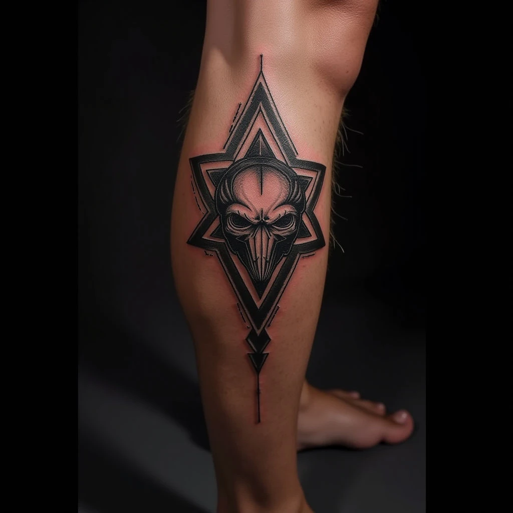 Monumental Geometric Leg Tattoos for Men