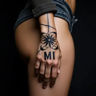 Geometric Lettering Thigh Tattoos: Inspiring Designs for Beginners