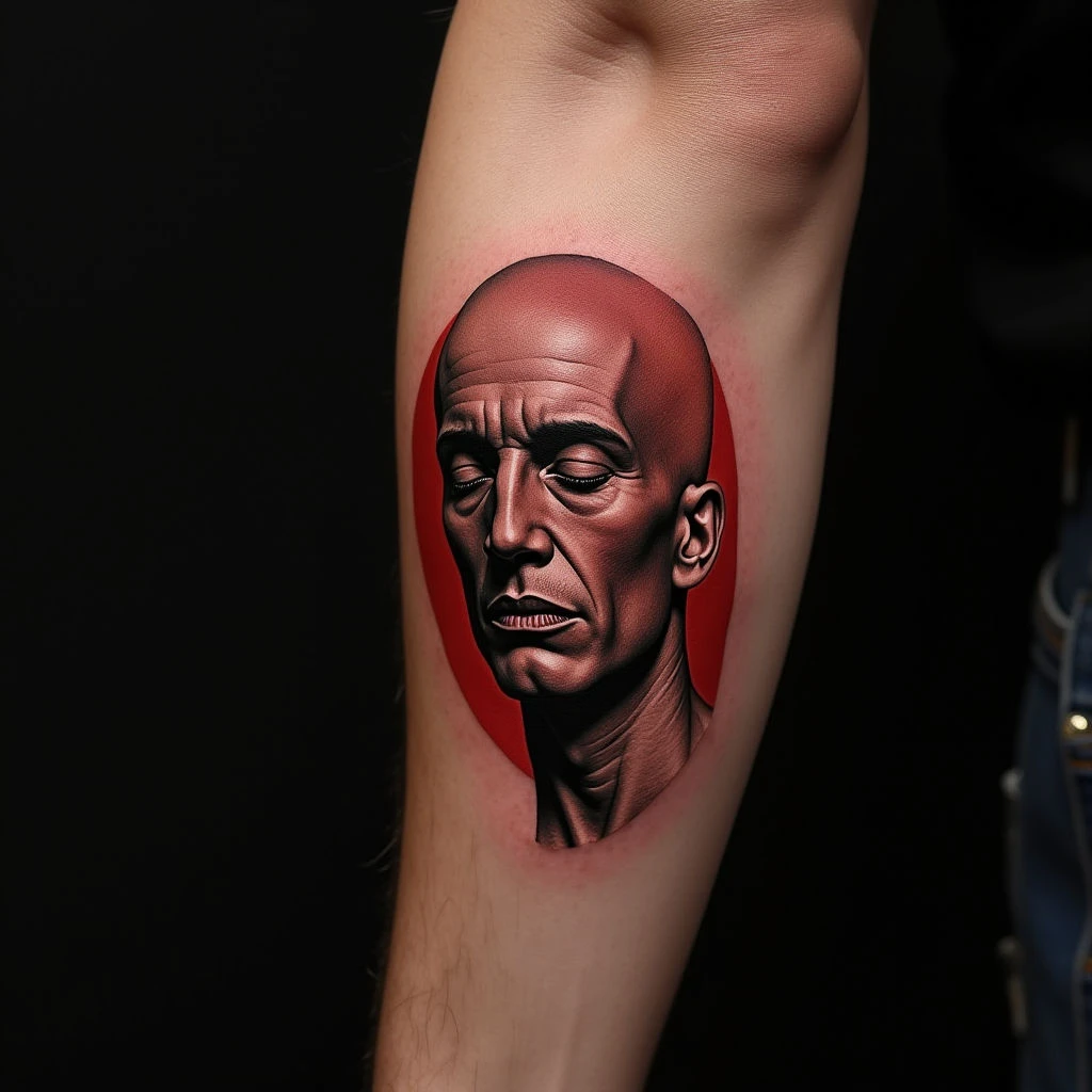 Bold Geometric Face Tattoo for Men - XL Design