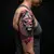 Surreal Lion Knee Tattoos: XXL Geometric Designs & Multicolor Art
